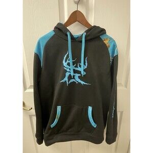 Realtree Xtra Colors Bushmaster Hoodie Sweatshirt Black Blue Camo Women's M